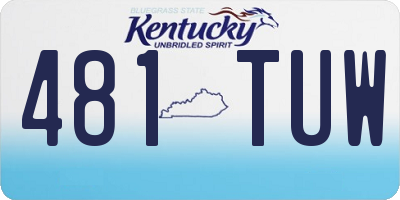 KY license plate 481TUW