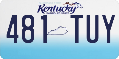 KY license plate 481TUY