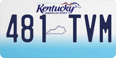 KY license plate 481TVM