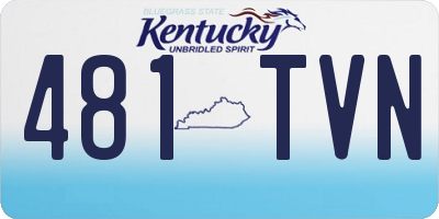 KY license plate 481TVN
