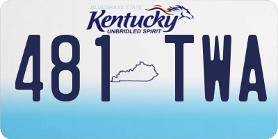 KY license plate 481TWA