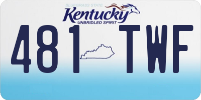 KY license plate 481TWF