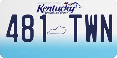 KY license plate 481TWN