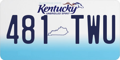 KY license plate 481TWU