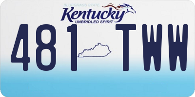 KY license plate 481TWW