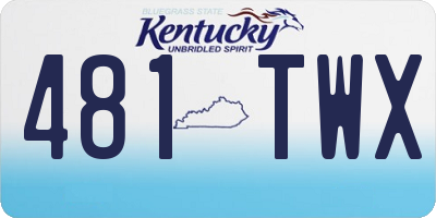 KY license plate 481TWX