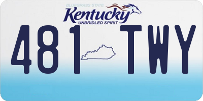 KY license plate 481TWY