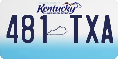 KY license plate 481TXA