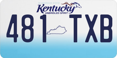 KY license plate 481TXB
