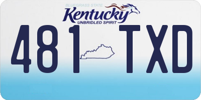 KY license plate 481TXD