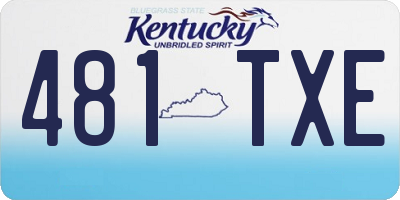 KY license plate 481TXE