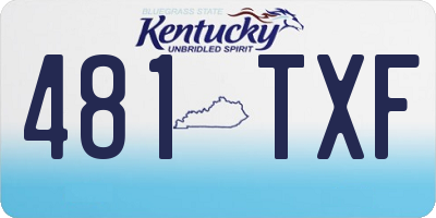 KY license plate 481TXF