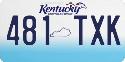 KY license plate 481TXK