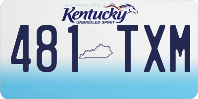 KY license plate 481TXM