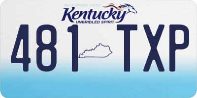 KY license plate 481TXP