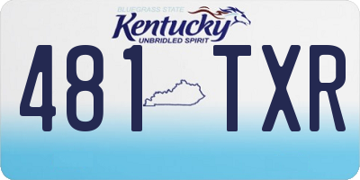 KY license plate 481TXR