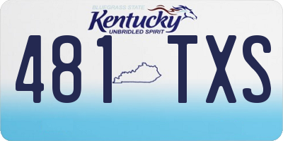 KY license plate 481TXS
