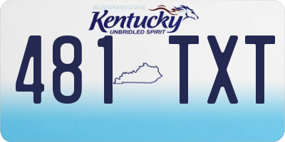KY license plate 481TXT