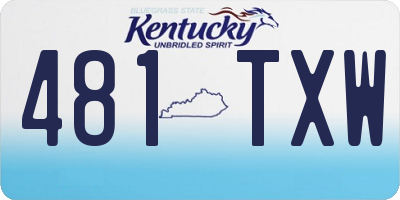 KY license plate 481TXW