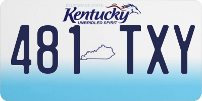 KY license plate 481TXY