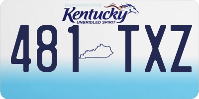 KY license plate 481TXZ