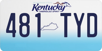 KY license plate 481TYD