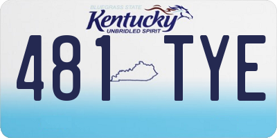 KY license plate 481TYE
