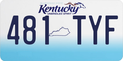 KY license plate 481TYF