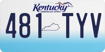 KY license plate 481TYV