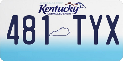 KY license plate 481TYX