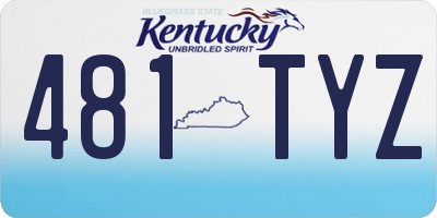 KY license plate 481TYZ