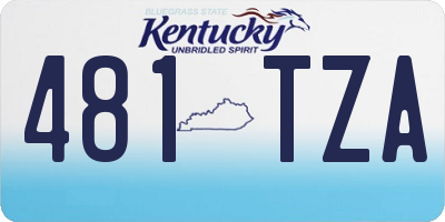 KY license plate 481TZA