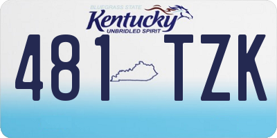 KY license plate 481TZK