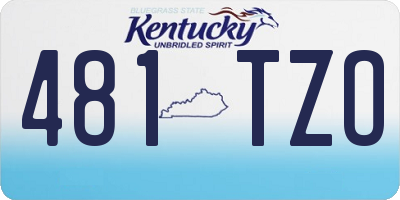 KY license plate 481TZO