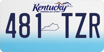KY license plate 481TZR