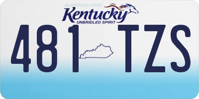 KY license plate 481TZS