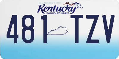 KY license plate 481TZV
