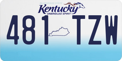 KY license plate 481TZW