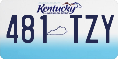 KY license plate 481TZY