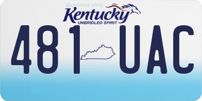 KY license plate 481UAC