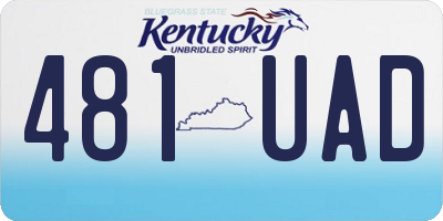 KY license plate 481UAD