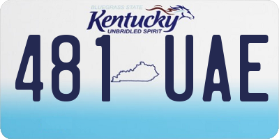KY license plate 481UAE
