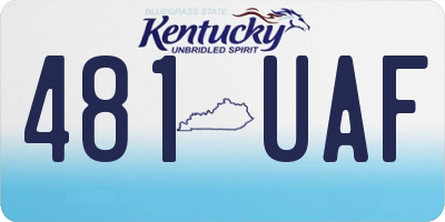 KY license plate 481UAF