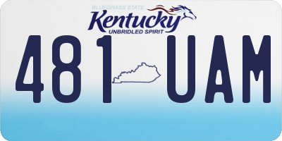 KY license plate 481UAM