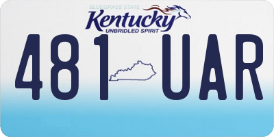 KY license plate 481UAR