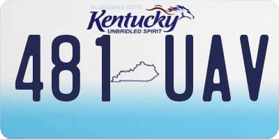 KY license plate 481UAV