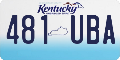 KY license plate 481UBA