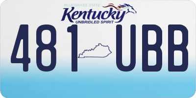 KY license plate 481UBB