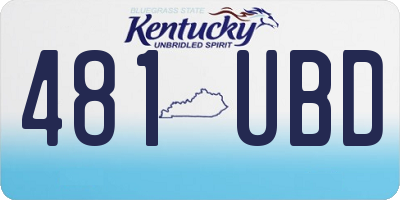 KY license plate 481UBD