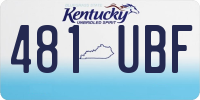 KY license plate 481UBF
